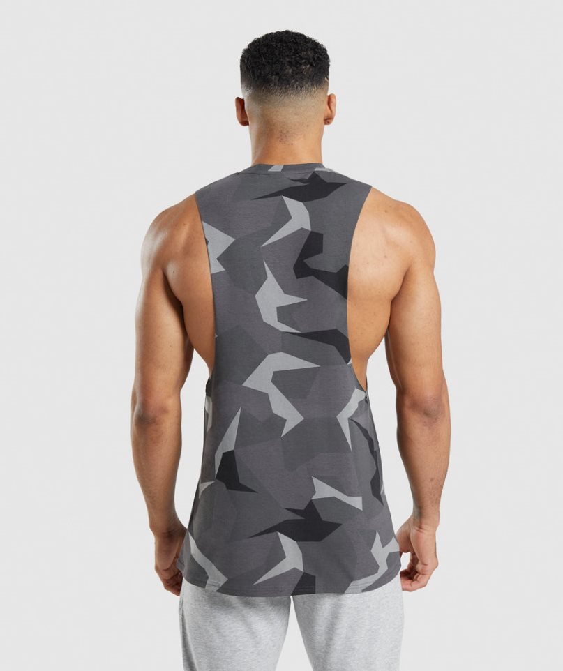 Men's Gymshark Critical Drop Arm Tanks Camo | NZ 2WQKBI